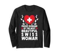 Proud Husband of Beautiful Swiss Wife Switzerland Flag Manga Larga