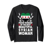 Proud Husband of Beautiful Syrian Wife Syria Flag Manga Larga