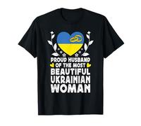 Proud Husband of Beautiful Ukrainian Wife Ukraine Flag Camiseta