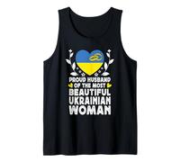 Proud Husband of Beautiful Ukrainian Wife Ukraine Flag Camiseta sin Mangas