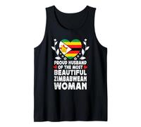 Proud Husband of Beautiful Zimbabwean Wife Zimbabwe Flag Camiseta sin Mangas