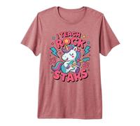 Proud I Teach Rock Stars Teacher Band Camp 1er 2º 3er Grado Camiseta Premium