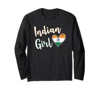 Proud Indian Girl India Flag Indian Girlfriend Wife Manga Larga