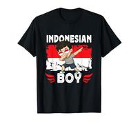 Proud Indonesian Boy Dab Pose Indonesian Son Indonesia Flag Camiseta