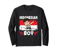 Proud Indonesian Boy Dab Pose Indonesian Son Indonesia Flag Manga Larga