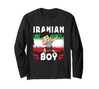 Proud Iranian Boy Dab Pose Iranian Son Guy Iran Flag Manga Larga