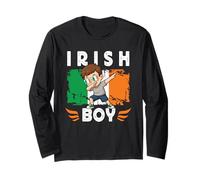 Proud Irish Boy Dab Pose Irish Son Guy Ireland Flag Manga Larga