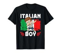 Proud Italian Boy Dab Pose Italian Son Guy Italy Flag Camiseta