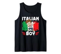 Proud Italian Boy Dab Pose Italian Son Guy Italy Flag Camiseta sin Mangas