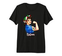 Proud Italian Girl Woman Pride Italiana Italy Flag Patriotic Camiseta Premium