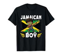 Proud Jamaican Boy Dab Pose Jamaican Son Guy Jamaica Flag Camiseta