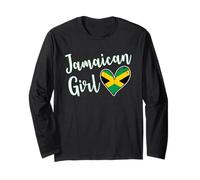 Proud Jamaican Girl Jamaica Flag Jamaican Girlfriend Wife Manga Larga