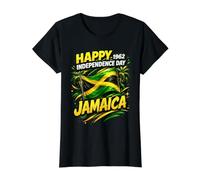 Proud Jamaican Happy Independence Day 1962 Jamaica Camiseta gráfica económica, Mujer, Negro, L