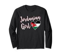 Proud Jordanian Girl Jordan Flag Jordanian Girlfriend Wife Manga Larga