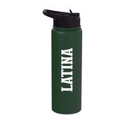 Proud Latina Strong Woman Hispanic Culture Identity Roots Stainless Steel Insulated Water Bottle