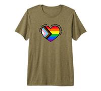 Proud LGBTQ Ally Rainbow Equality Heart Flag Camiseta Premium
