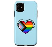 Proud LGBTQ Ally Rainbow Equality Heart Flag Carcasa para iPhone 11