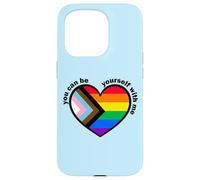 Proud LGBTQ Ally Rainbow Equality Heart Flag Carcasa para iPhone 15 Pro