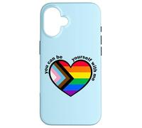 Proud LGBTQ Ally Rainbow Equality Heart Flag Carcasa para iPhone 16