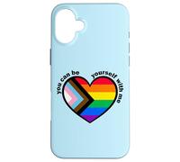 Proud LGBTQ Ally Rainbow Equality Heart Flag Carcasa para iPhone 16 Plus