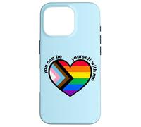 Proud LGBTQ Ally Rainbow Equality Heart Flag Carcasa para iPhone 16 Pro