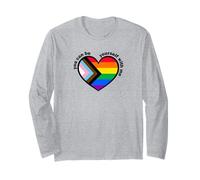 Proud LGBTQ Ally Rainbow Equality Heart Flag Manga Larga