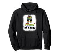 Proud Mama Messy Bun LGBT Rainbow Flag LGBTQ Pride Ally Sudadera con Capucha