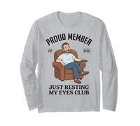 Proud Member Just Resting My Eyes Club Funny Dad Nap Manga Larga