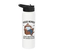 Proud Member Just Resting My Eyes Club Funny Dad Nap Stainless Steel Insulated Water Bottle