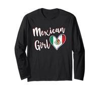 Proud Mexican Girl Mexico Flag Mexican Girlfriend Wife Manga Larga
