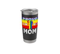 Proud Mom LGBTQ Rainbow Flag LGBT Pride Month Vaso térmico de acero inoxidable de doble pared