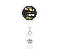 Proud Mom of A 2023 Senior retráctil Badge Holder Carrete Clip Id Card Holder forNurse Student Office Worker