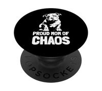 Proud Mom of Chaos con diseño de Cachorro PopSockets PopGrip Adhesivo