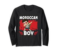 Proud Moroccan Boy Dab Pose Moroccan Son Guy Morocco Flag Manga Larga
