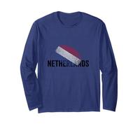 Proud Netherlands Identity Flag Fingerprint Heritage Gift Manga Larga