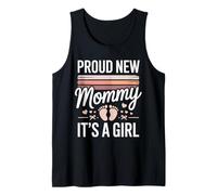 Proud New Mommy It's A Girl Baby Footprints Announcement Camiseta sin Mangas