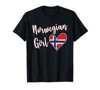 Proud Norwegian Girl Norway Flag Norwegian Girlfriend Wife Camiseta