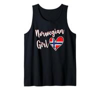 Proud Norwegian Girl Norway Flag Norwegian Girlfriend Wife Camiseta sin Mangas