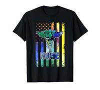 Proud Nurse American Flag Funny Nursing Nurses Camiseta gráfica económica