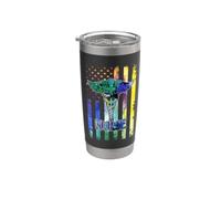 Proud Nurse American Flag Funny Nursing Nurses Vaso térmico de acero inoxidable de doble pared