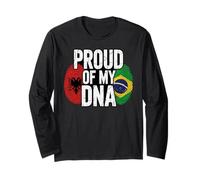Proud of My DNA Albanian Brazilian Roots Albania Manga Larga
