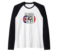 Proud of My DNA Cuban Italian Roots Cuba Italy Camiseta Manga Raglan
