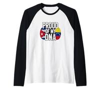 Proud of My DNA Cuban Venezuelan Roots Camiseta Manga Raglan