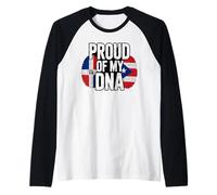 Proud of My DNA Dominican Puerto Rican Roots Camiseta Manga Raglan