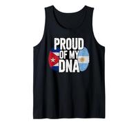 Proud of My DNA Half Argentine Cuban Roots Cuba Camiseta sin Mangas