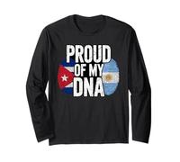 Proud of My DNA Half Argentine Cuban Roots Cuba Manga Larga