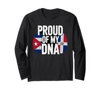 Proud of My DNA Half Cuban Italian Roots Cuba Italy Manga Larga