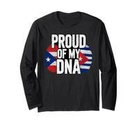 Proud of My DNA Puerto Rican Cuban Roots Manga Larga