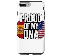 Proud of My DNA Spain USA Flag Spanish Roots American Carcasa para iPhone 7 Plus/8 Plus