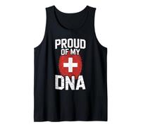 Proud of My DNA Swiss Roots Switzerland Flag Camiseta sin Mangas